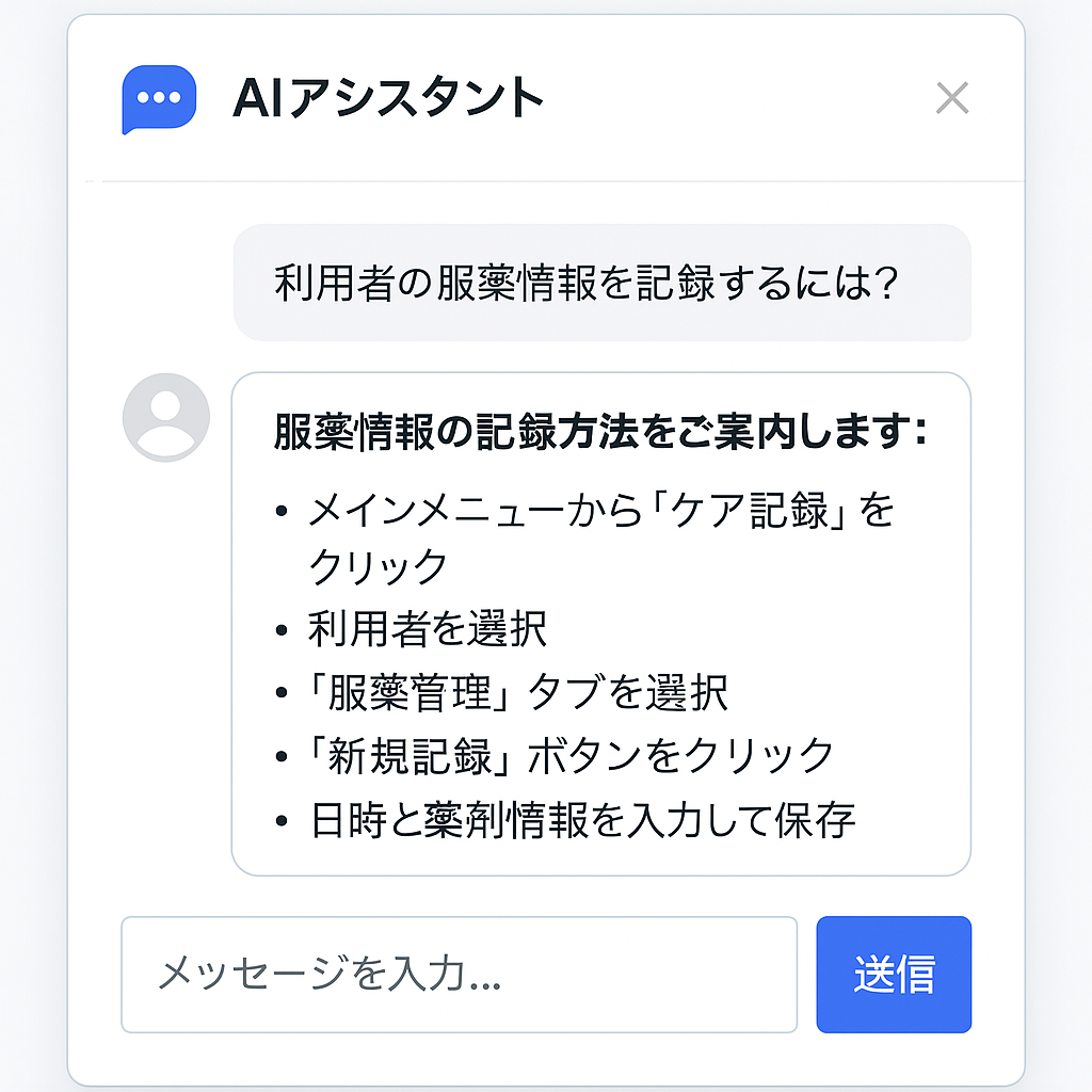 AIチャットサポートの画面例